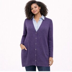 Eileen Fisher Women's Purple Cardigan Sweater Sz XL